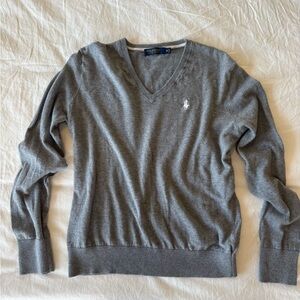 Ralph Lauren Blue Label Women’s Gray V-Neck Sweater
